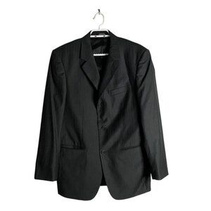 Arrow Men's Black Pinstripe Single Breasted Notch Lapel Blazer